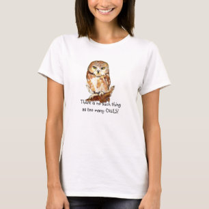 T-shirt Chouette aquarelle Pas trop de Chouettes