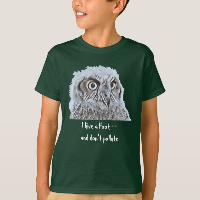T-shirt - Chouette avec texte (Devant)