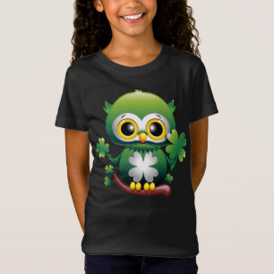 T-Shirt Chouette bébé mignon St Patrick dessin animé