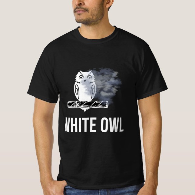 T-shirt Chouette blanche Cigarillos Retro Classic Habanos  (Devant)