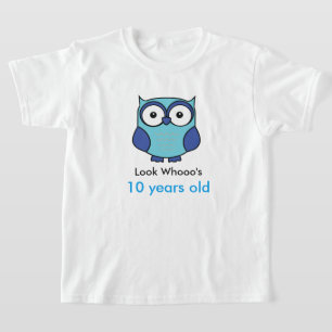 T-shirt Chouette bleue Anniversaire avec âge Personnalisé