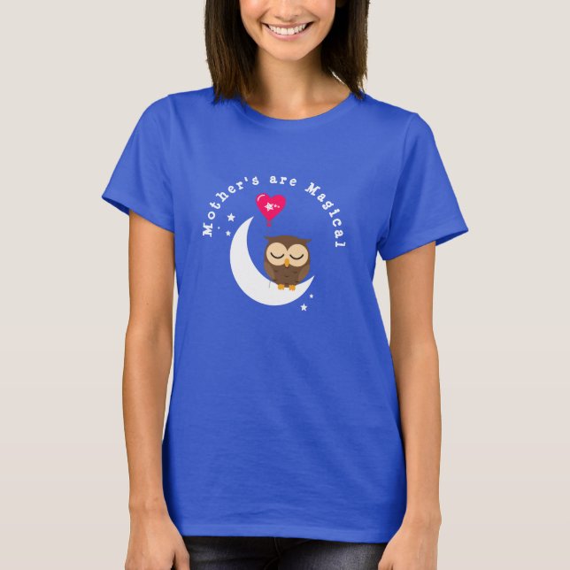 T-shirt Chouette Brown couchée sur la lune Les mères sont  (Devant)