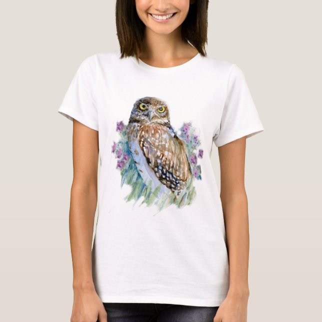 T-shirt Chouette brulante en lavande (Devant)