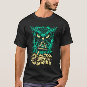 T-shirt Chouette colorée Art magnifique tatouage graphiqu