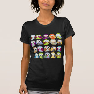 T-shirt Chouette colorée Motif
