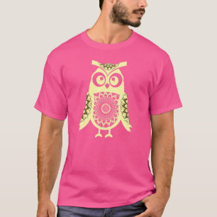 T-shirt Chouette d'aquarelle Mandala Géométrie fractale sa