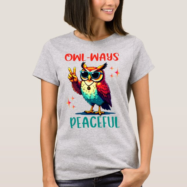 T-shirt Chouette de la Chouette Super, paisible, drôle (Devant)