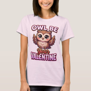 T-shirt Chouette de la Saint-Valentin mignonne – Je serai