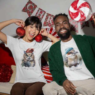 T-shirt Chouette de Noël, personnalisable