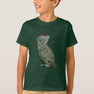T-shirt Chouette de Noël réaliste avec effet tricot unique