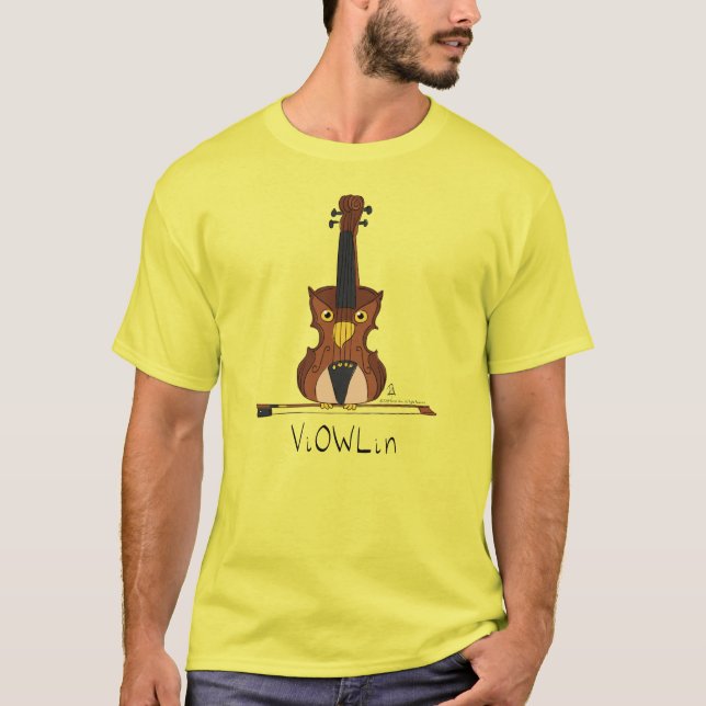 T-shirt Chouette de violon Funny Cute Kids Music (Devant)