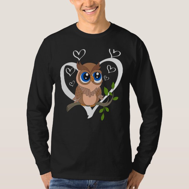 T-shirt Chouette des oiseaux de la forêt de la Chouette (Devant)