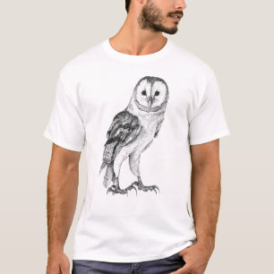 T-shirt Chouette - Dessin En Stylo Noir