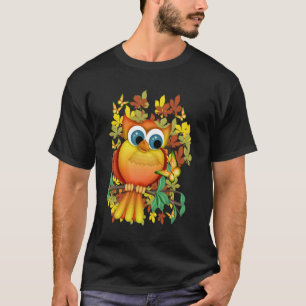 T-shirt Chouette d'été et papillon, design imaginaire...
