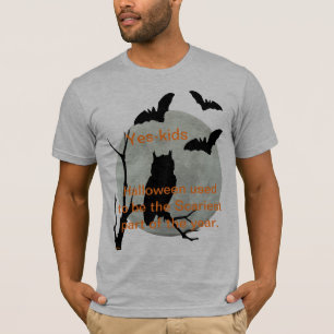 T-shirt Chouette d'Halloween gris Heather et chauves-souri