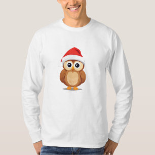 T-shirt Chouette d'hiver des animaux adorables Père Noël N