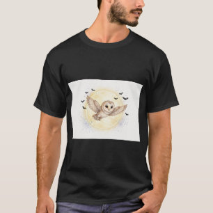 T-shirt Chouette effraie sous la lune d'Halloween