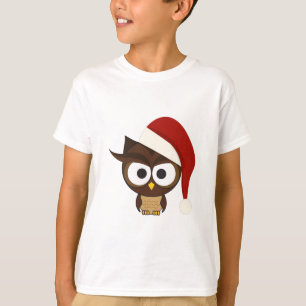 T-shirt Chouette en colère portant le chapeau de Santa