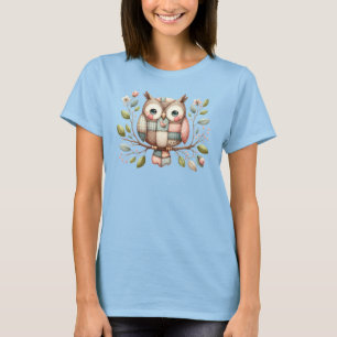 T-shirt Chouette en écaille dans le bois lunaire