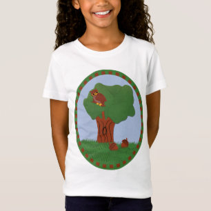 T-Shirt Chouette et chêne Art du dessin animé
