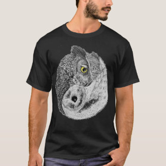 T-shirt Chouette femelle Yin Yang Tai Chi VNeck