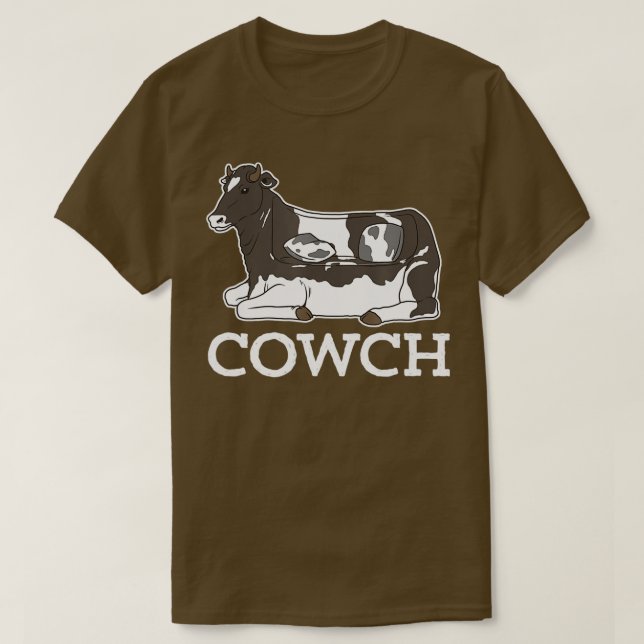 T-shirt Chouette Funny Couche Vache Animaux de ferme (Design devant)