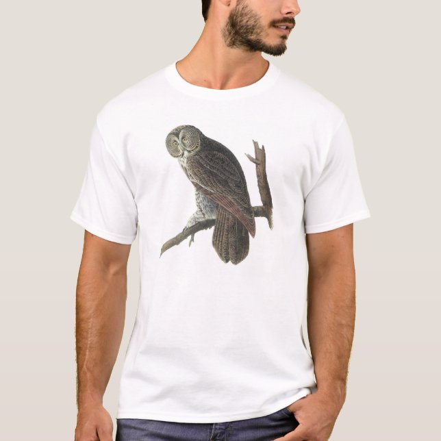 T-shirt Chouette gris par Audubon (Devant)