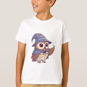 T-shirt Chouette magicienne lançant un sort