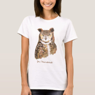 T-shirt Chouette mignonne avec tatouage Dames d'attitude