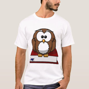 T-shirt Chouette Oiseau Livre Sage Nature Caractère Sagess