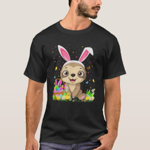 T-shirt Chouette Paresseux Chasse aux œufs de Pâques Lapin
