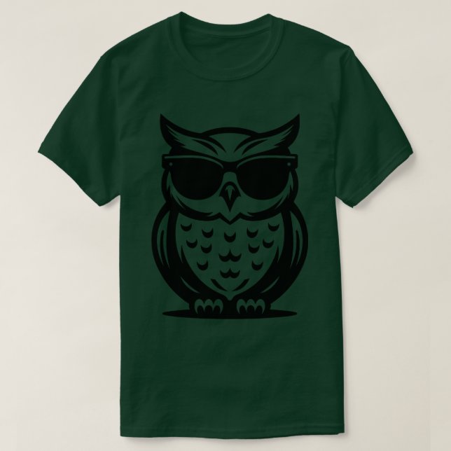 T-shirt Chouette portant des lunettes de soleil (Design devant)