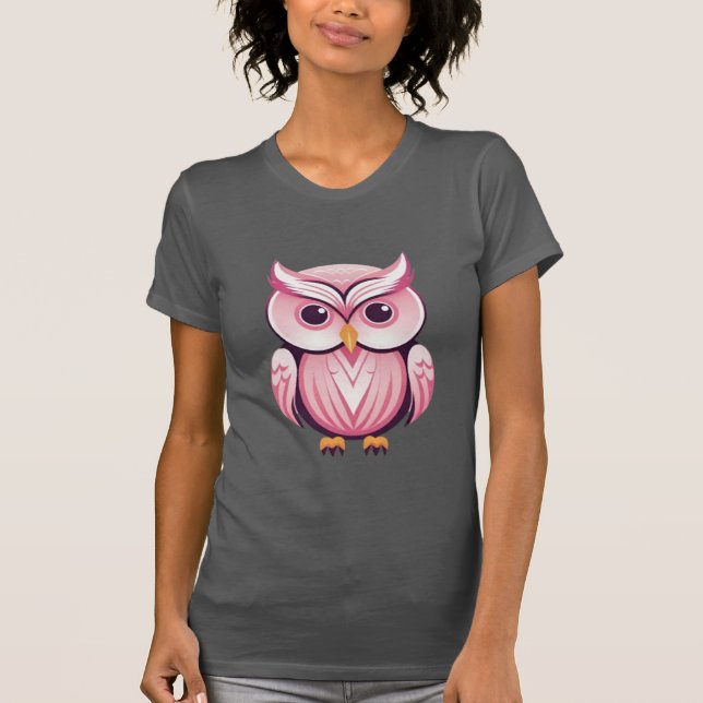 T-shirt Chouette rose (Devant)