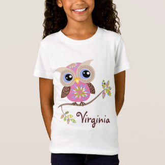 T-Shirt Chouette rose Fille Poupée T Chemises