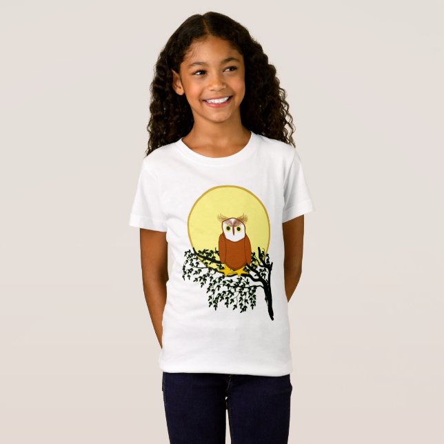 T-shirt - Chouette sur branche (Devant entier)