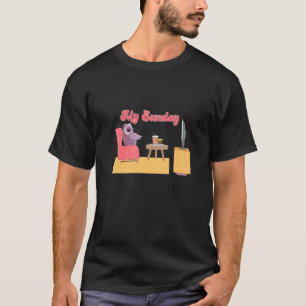 T-shirt Chouette Sur Le Canapé Mon Dimanche