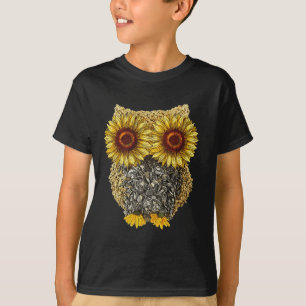 T-shirt Chouette Tournesol Graine Hippie Tournesol