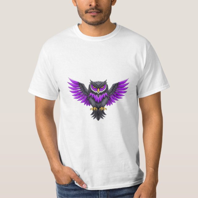 T-shirt Chouette violette de Fierce (Devant)