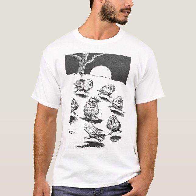T-shirt Chouettes au clair de lune, Louis Wain (Devant)