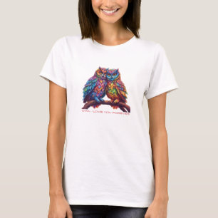 T-shirt Chouettes colorées-Inséparables-Saint-Valentin