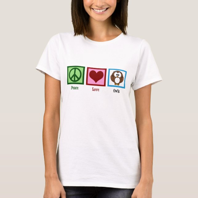 T-shirt Chouettes d'amour pour la paix (Devant)