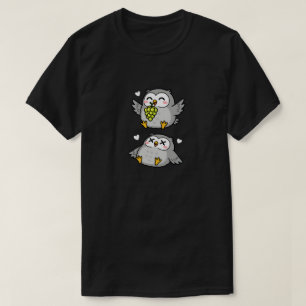 T-shirt Chouettes de dessin animé mignonnes mangeant des r