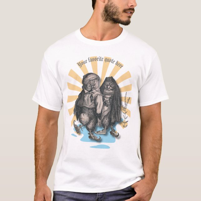 T-shirt Chouettes de patinage Design nostalgique de style  (Devant)