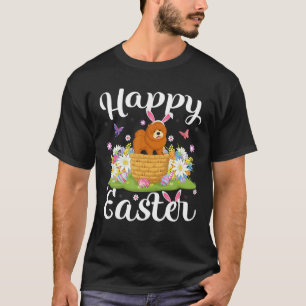 T-shirt Chow Chow Chien Chasse Oeufs de Pâques Chasse Flor