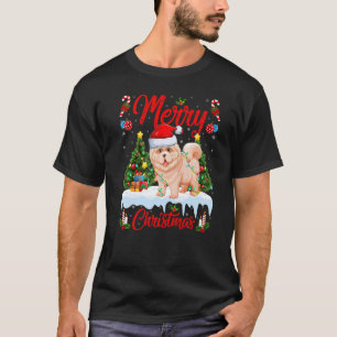 T-shirt Chow Chow Chien Lights Xmas Tree Père Noël Chow Ch