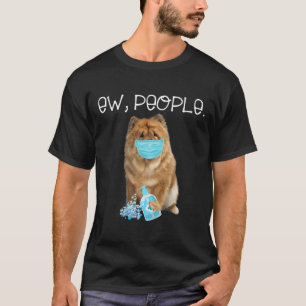 T-shirt Chow Chow Ew Chien Portant Un Masque Visage