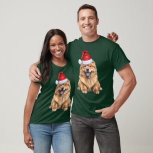 T-shirt Chow Chow Funny Christmas Père Noël Chien