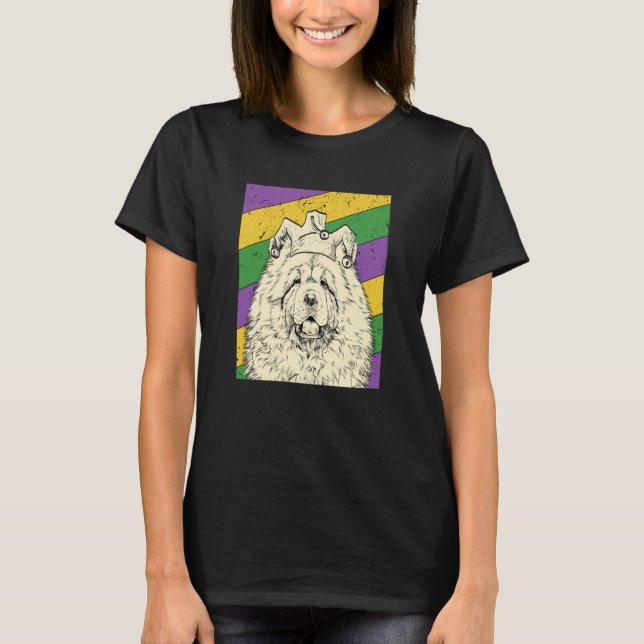 T-shirt Chow Chow Jester Mardi Gras Dog Mom or Dad (Devant)