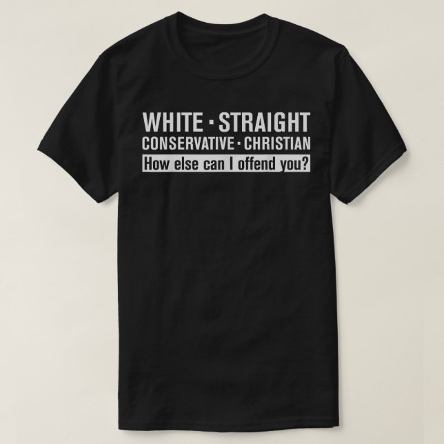 T-SHIRT CHRÉTIEN CONSERVATEUR BLANC HÉTÉROSEXUEL (Design devant)