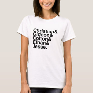 T-shirt Chrétien d'ami de livre, Gideon, Colton, Ethan,